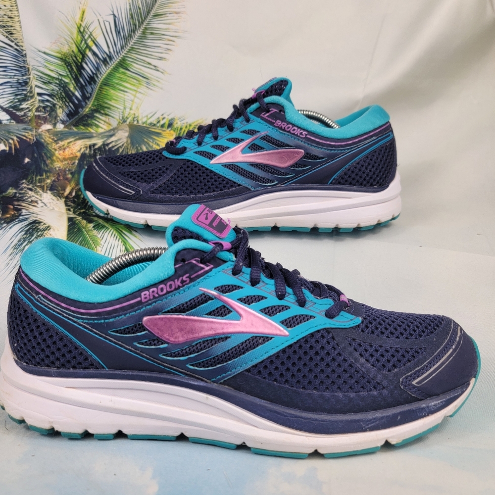 Brooks Women's Navy Teal Purple Athletic Running Sneakers